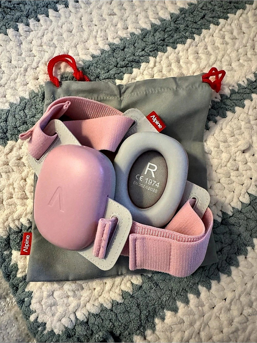 Alpine Muffy Comfort Pink & Gray On-Ear Headphones NWOT